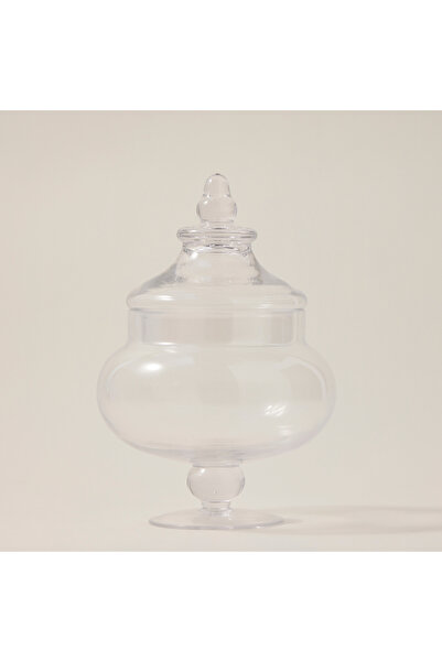 Alberto transparent glass candy jar with lid & base