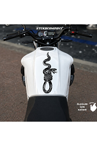 STCKRCO Motosiklet Depo Üstü Yılan Sticker – Premium Kesim Motor Tank Çıkartması