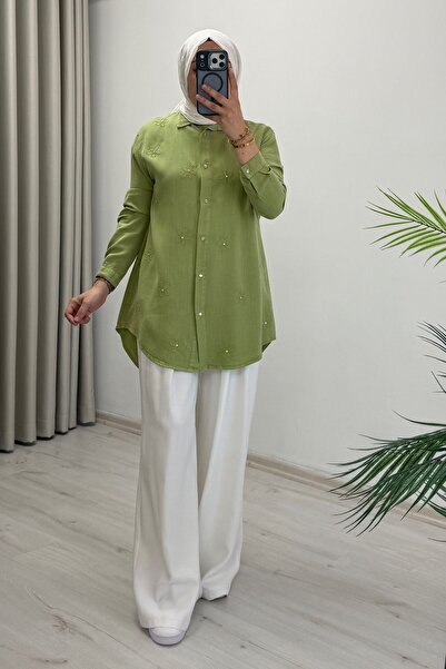 T Moda Store My Magazin Summer Tansel Fabric Daisy Embroidered Snap Button Hi...