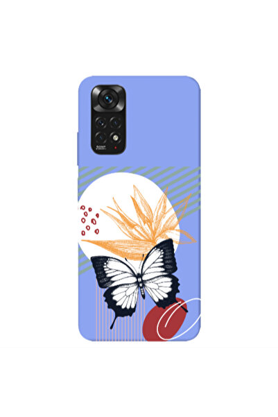 Other Xiaomi Redmi Note 11 4G Butterfly Lines Light Purple Colored Silicone T...