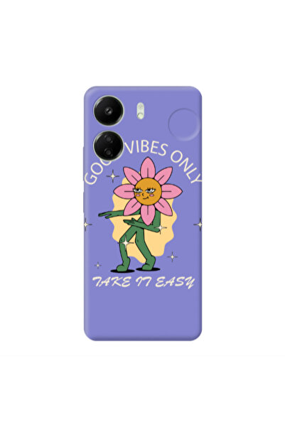 Other Xiaomi Redmi 13C Good Vibes Only Purple Colored Silicone TPU Θήκη