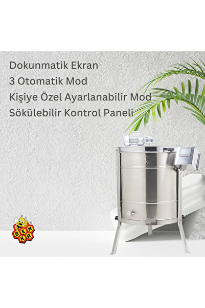 BENKA 6 Çerçeveli Yatarlı Bal Süzme Makinesi Tam Otomatik Ekranlı AISI 304