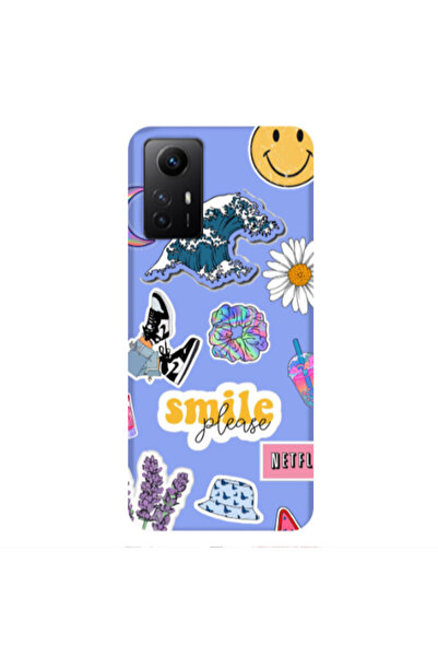 Other Xiaomi Redmi Note 12s Smile Moon Light Purple Colored Silicone TPU Θήκη