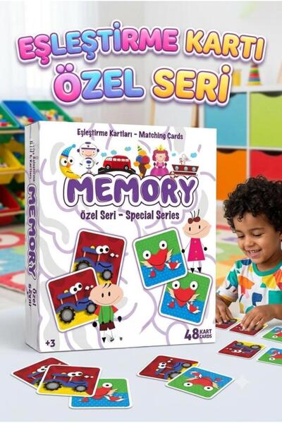 Tıfıl Toys Memory Özel Seri 48 Parça Eğitici Eşleştirme Kartları Çocuk Zeka v...