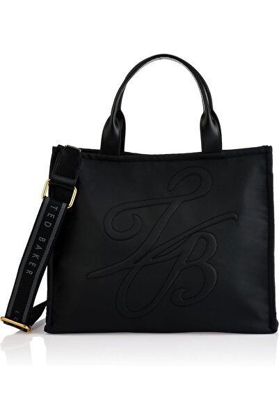 Ted Baker Haliyah TB Script Large Nylon Padded Tote Shopping Bag, Black