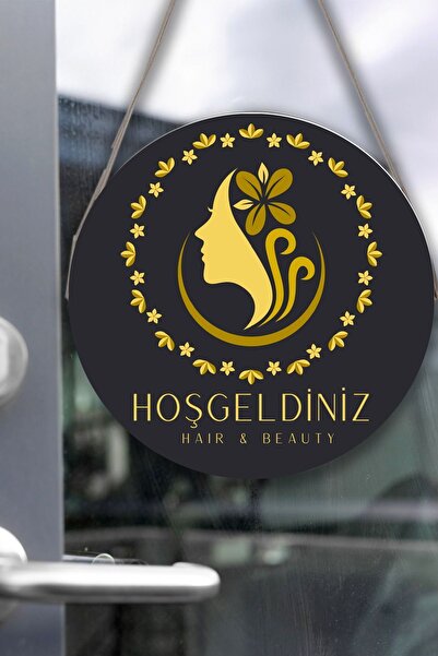 SHELİFE Beauty Salon Glass Door Signboard Welcome Sign, Women's Hair Salon Sh...
