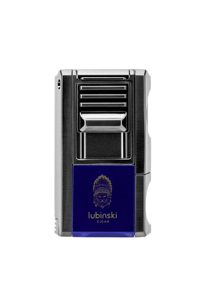 Lubinski Yeni Seri Dahili V-Cutter Delicili ve İğneli Puro Çakmağı Mavi LB-137