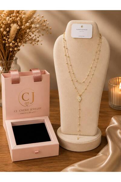 CHERİE ✨ CJ Hamsa Işıltısı Zirkon Kolye
