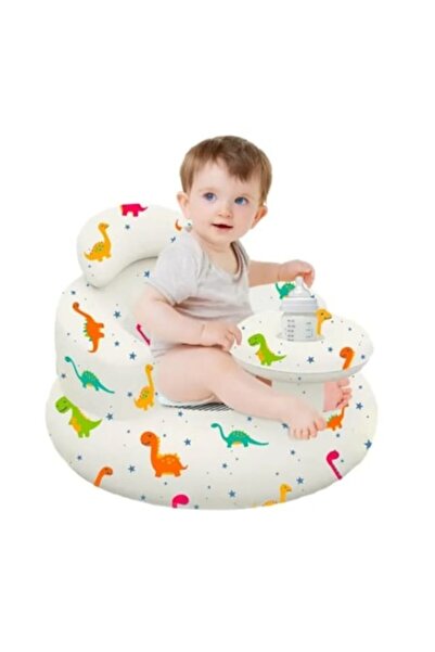 MASHASHOP Colac gonflabil pentru bebeluși, model Dino, scaun de susținere, cu...