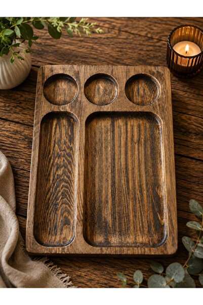 SAMMWOOD Natural Wooden Cheese Presentation Plate, Breakfast Plate, Breakfast...