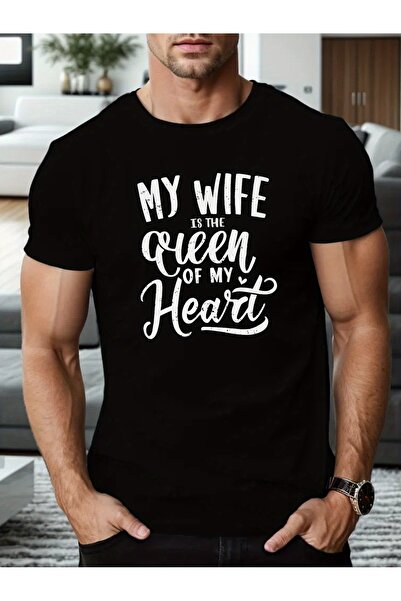 STITCHLY Wife Is in My Heart Printed Men Shirt, Summer Casual Short Sleeve T ...