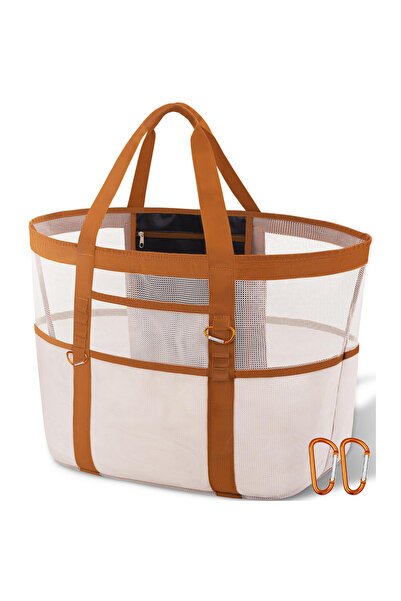Choice1 1pcs - off white Large capacity beach tote bag, travel bag suitable f...