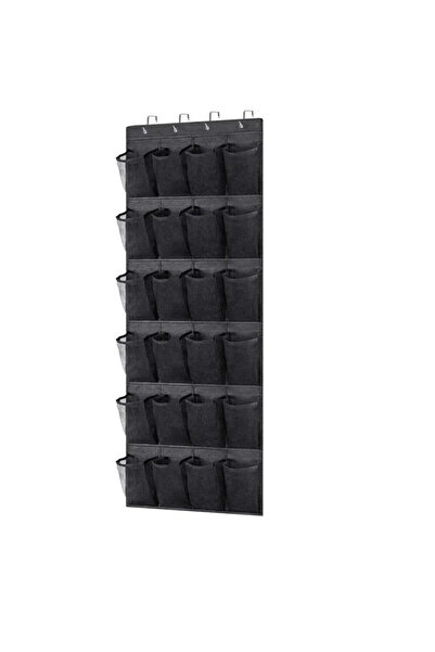 Choice1 black 24 Grid Wall-mounted Sundries Shoe Organiser Fabric Closet Bag ...