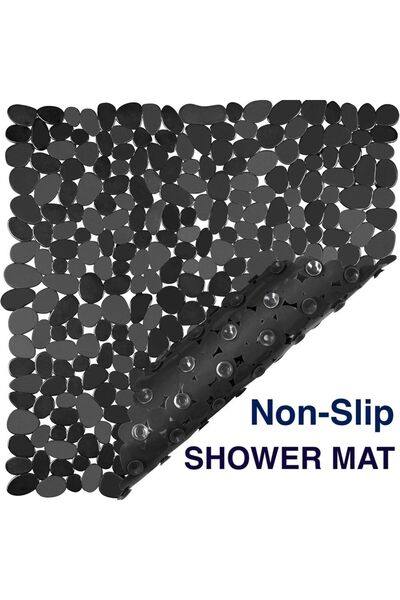 Choice 53cmx53cm Black 1pc Shower Mat, Non-Slip Plastic Mat for Children and ...