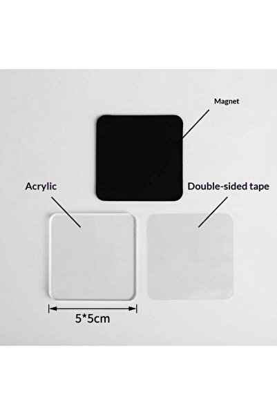 Choice 50pcs DIY Blank Acrylic Fridge Magnet Kit Clear Transparent Refrigerat...