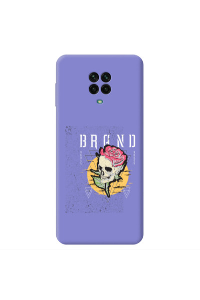 Other Xiaomi Redmi Note 9 Pro Skull Roses Purple Colored Silicone TPU Θήκη