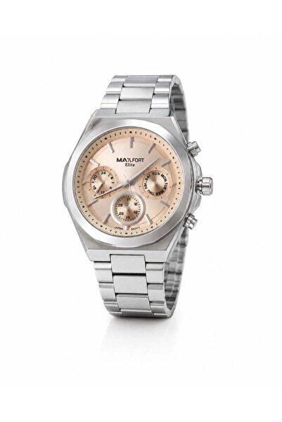 Maxfort Elite Quartz Analog Watch with Silver Stainless Steel Bracelet and Ch...