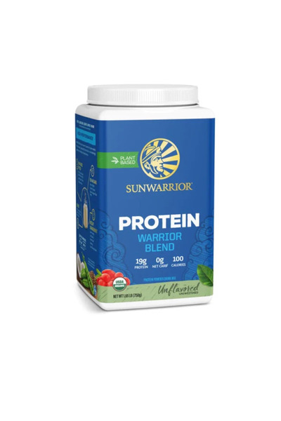 Sunwarrior Warrior Blend Plant-Based Protein Powder Unflavored 750g | USDA Or...