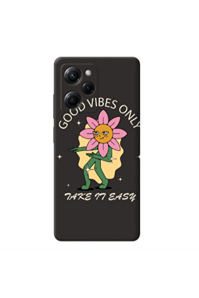 Other Xiaomi Poco X5 Pro Good Vibes Only Black Colored Silicone TPU Θήκη