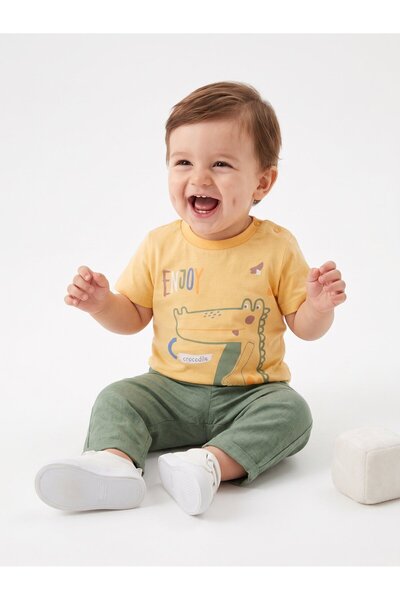 Kids Kingdom Cotton Dino Detailed 2-Piece Baby Boy Set