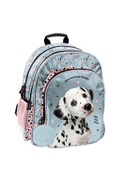 PASO Ghiozdan/Rucsac ergonomic, model pui de dalmațian, albastru deschis -