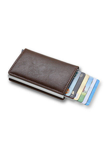 Choice5 Coffee Anti Rfid Holder Luxury Men Wallets Carbon Fiber Smart Bank Ca...