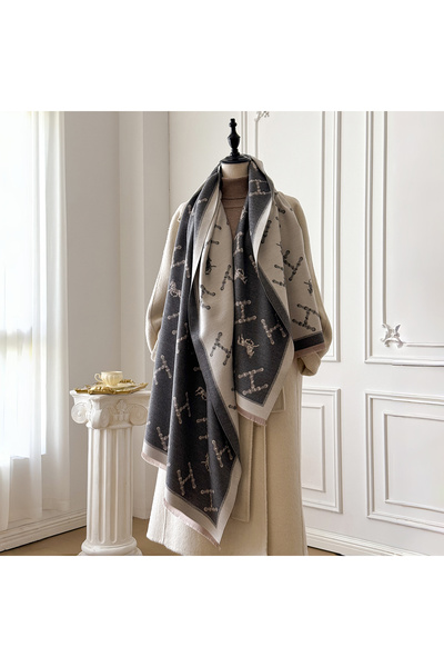 Choice1 GRAY Brand Fashion Women's Cashmere Winter Shawl - Vintage Floral Pri...