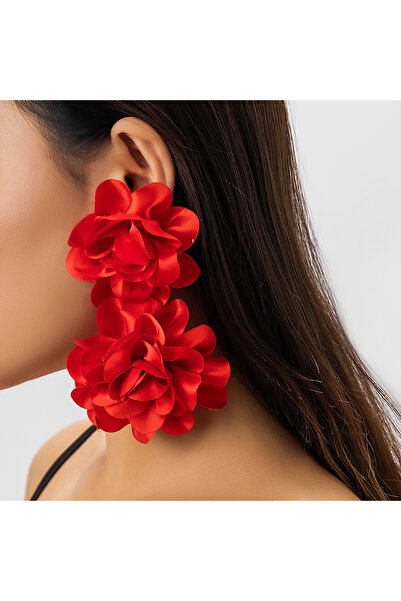 Choice1 Style 4 Exaggerated Big Fluffy Fabric Flower Petal Drop Earrings for ...