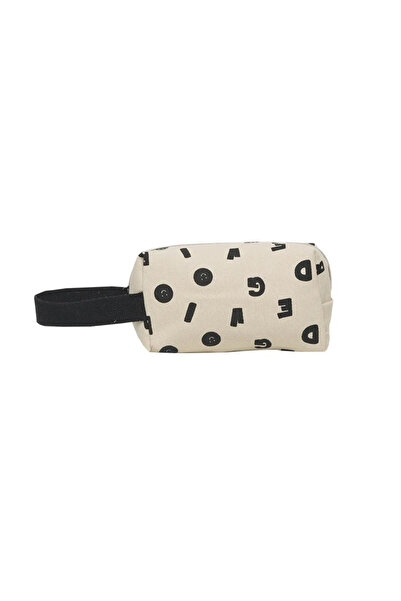 Choice Beige Letters Print Women Canvas Cosmetic Bags Cotton Cloth Make Up Ba...