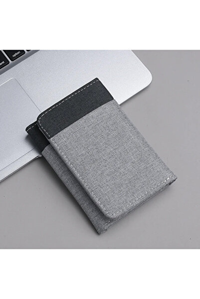 Choice Grey Men Canvas Wallet with ID Photo Holders Card Holder Wallet Case 8...