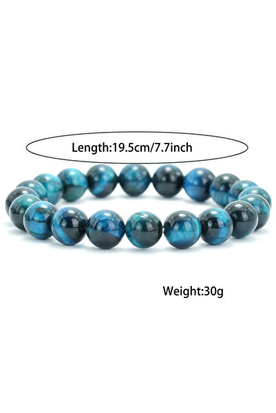 choice2 10mm 6/8/10/12mm Premium Beaded Bracelet Men Women Natural Blue Tiger...