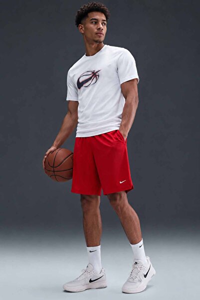 Nike Men's Basketball Shorts Red - Lightweight, Breathable, Training and Casu...