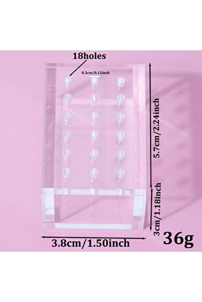 Choice1 A2 18 Hole Empty Nail Drill Bits Holder Storage Board Wood/Acrylic Gr...