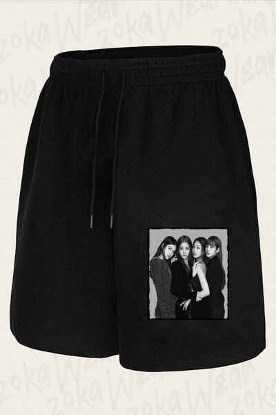ZOKAWEAR Unisex Black Pink Design Printed Shorts