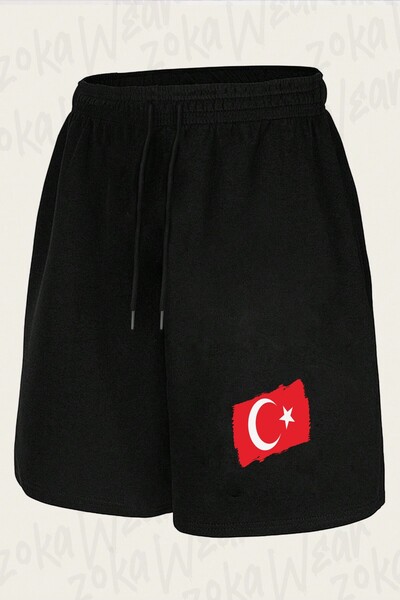 ZOKAWEAR Unisex Rectangular Turkish Flag Design Printed Shorts