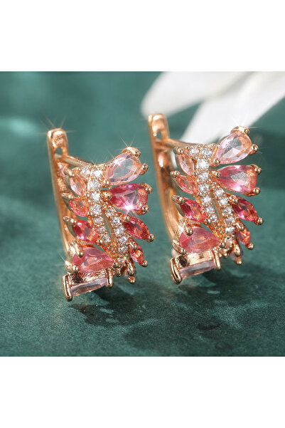Choice Pink T1047 Elegant Sparkling Pink Synthetic Zirconia Full Pave Hoop Ea...