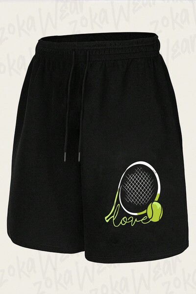 ZOKAWEAR شورت مطبوع بتصميم Tenis Love The Ball للجنسين