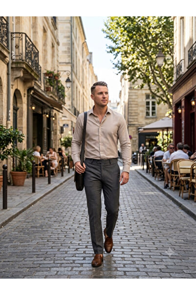 Fine Touch Slim Fit 100% Cotton Men's Shirt – Stylish and Comfortable
