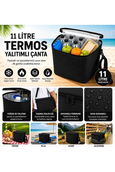 Vip Home Concept Termos Çanta Termal El Çantası Buzluk Piknik Çantası 11 LT S...