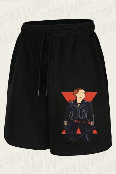 ZOKAWEAR Unisex Black Widow Design Printed Shorts