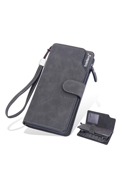 choice2 Black Baellerry Retro Long Wallet for Men Business Soft PU Leather Zi...