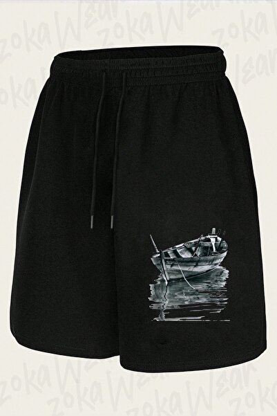 ZOKAWEAR شورت مطبوع بتصميم مراكب الشراع من سلسلة Boat Series 6 للجنسين