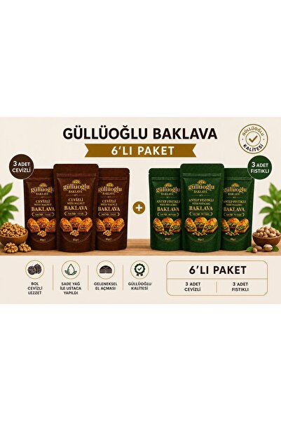 M. Nejat Güllü GÜLLÜOĞLU Güllüoğlu Cevizli&Fıstıklı Karma Paket 80GR*6 Adet
