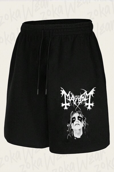 ZOKAWEAR Unisex Mayhem v1 Tasarım Baskılı Şort