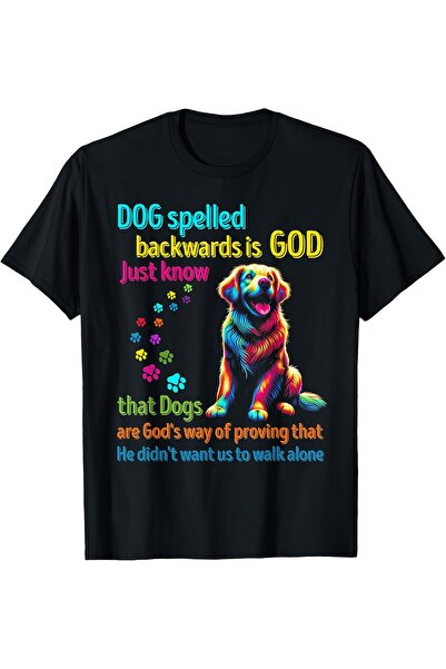 23 nisan Funny Dog Lover Gift Vintage Graphic Tee with "Dog Spelled Backwards...