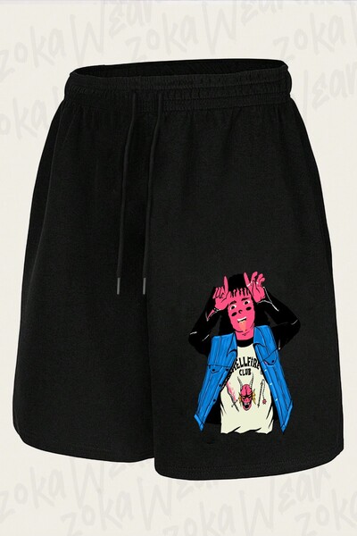 ZOKAWEAR Unisex šorts sa dizajnom Hellfire Cluba, Eddi Munson, sa štampanim m...