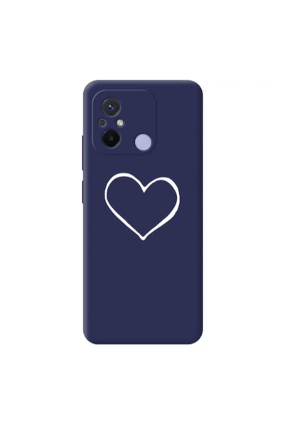 Other Xiaomi Redmi 12C White heart Dark blue Colored Silicone TPU Θήκη