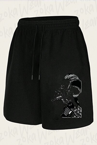 ZOKAWEAR شورت مطبوع بتصميم حلاق للجنسين
