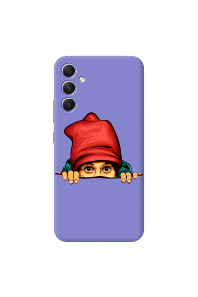 Other Samsung A34 Hidden Girl Purple Colored Silicone TPU Θήκη