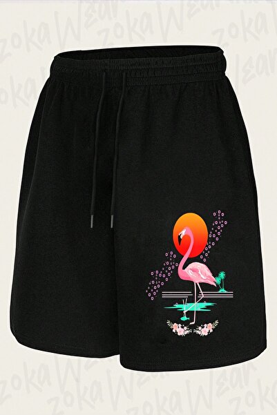 ZOKAWEAR Unisex Japan Inspired Flamingo Design Printed Shorts